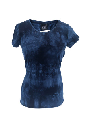 Women's Dark Blue Open Back with Rhinestones Shirt