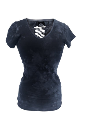 Women's Black Open Back with Rhinestones Shirt
