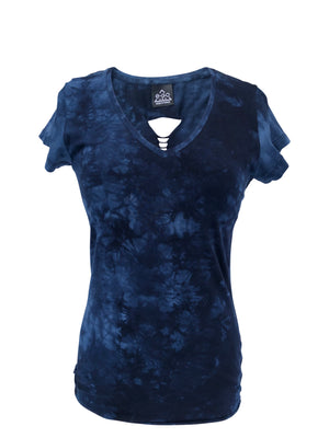 Women's Dark Blue Winged Back with Rhinestones Shirt