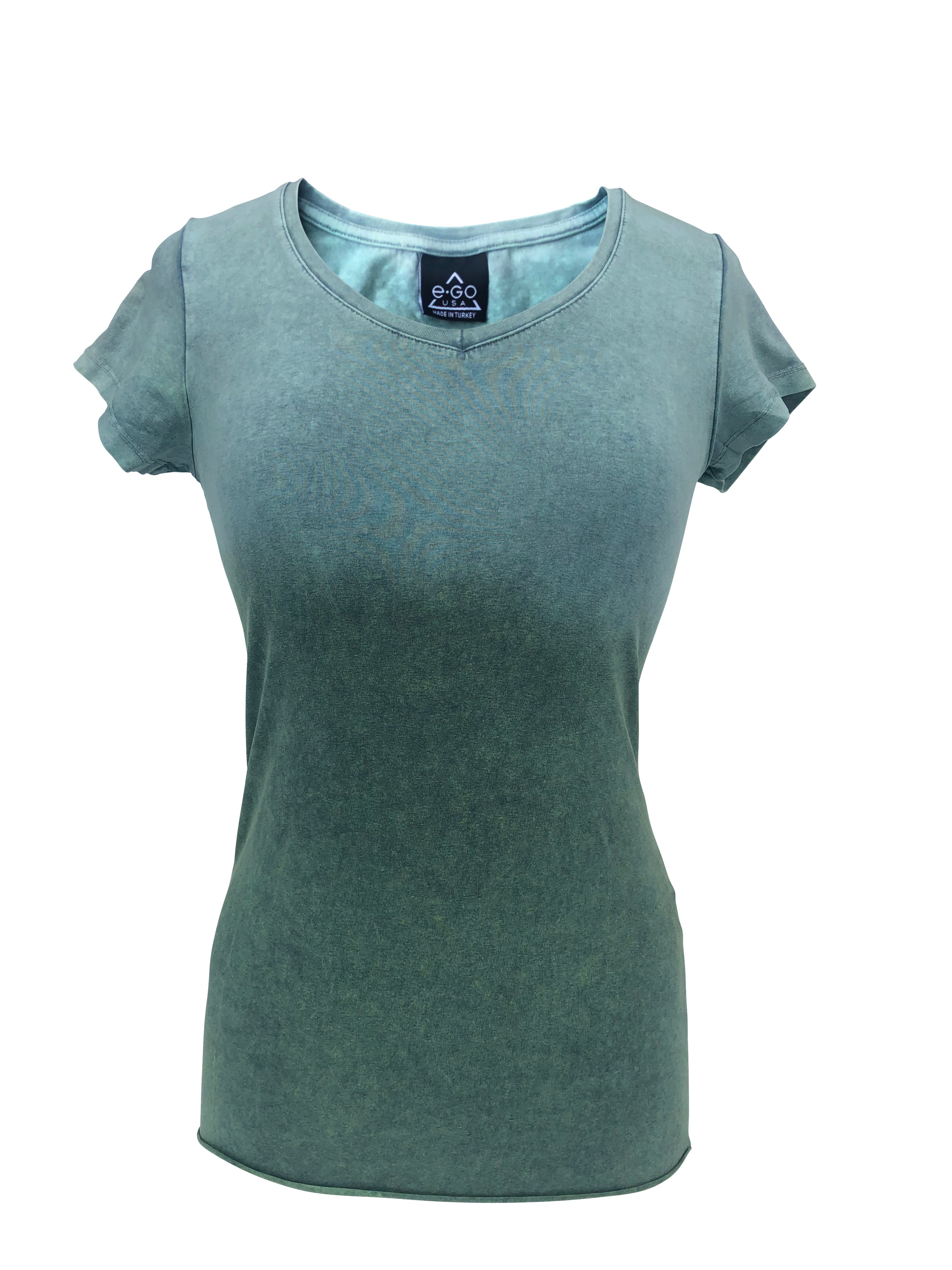 Women's Green Open Back with Rhinestones Shirt