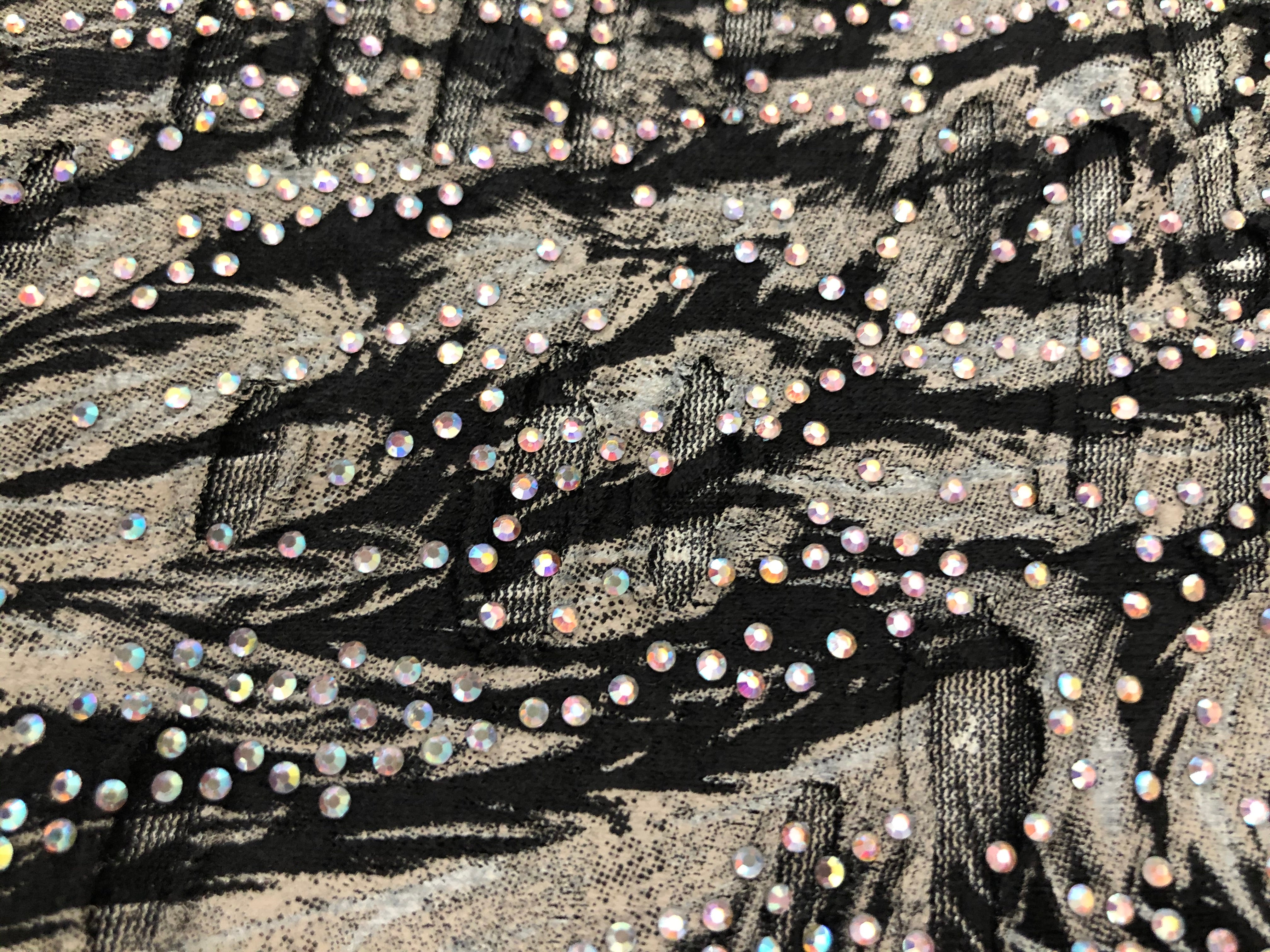 Womens Black Hooded Poncho with Wing Pattern and Rhinestones on the Back