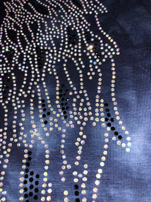 Women's Dark Blue Winged Back with Rhinestones Shirt