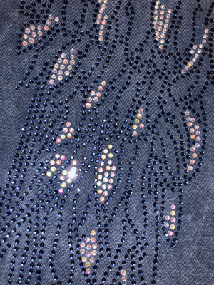 Women's Blue Ombre Winged Back with Rhinestones Shirt