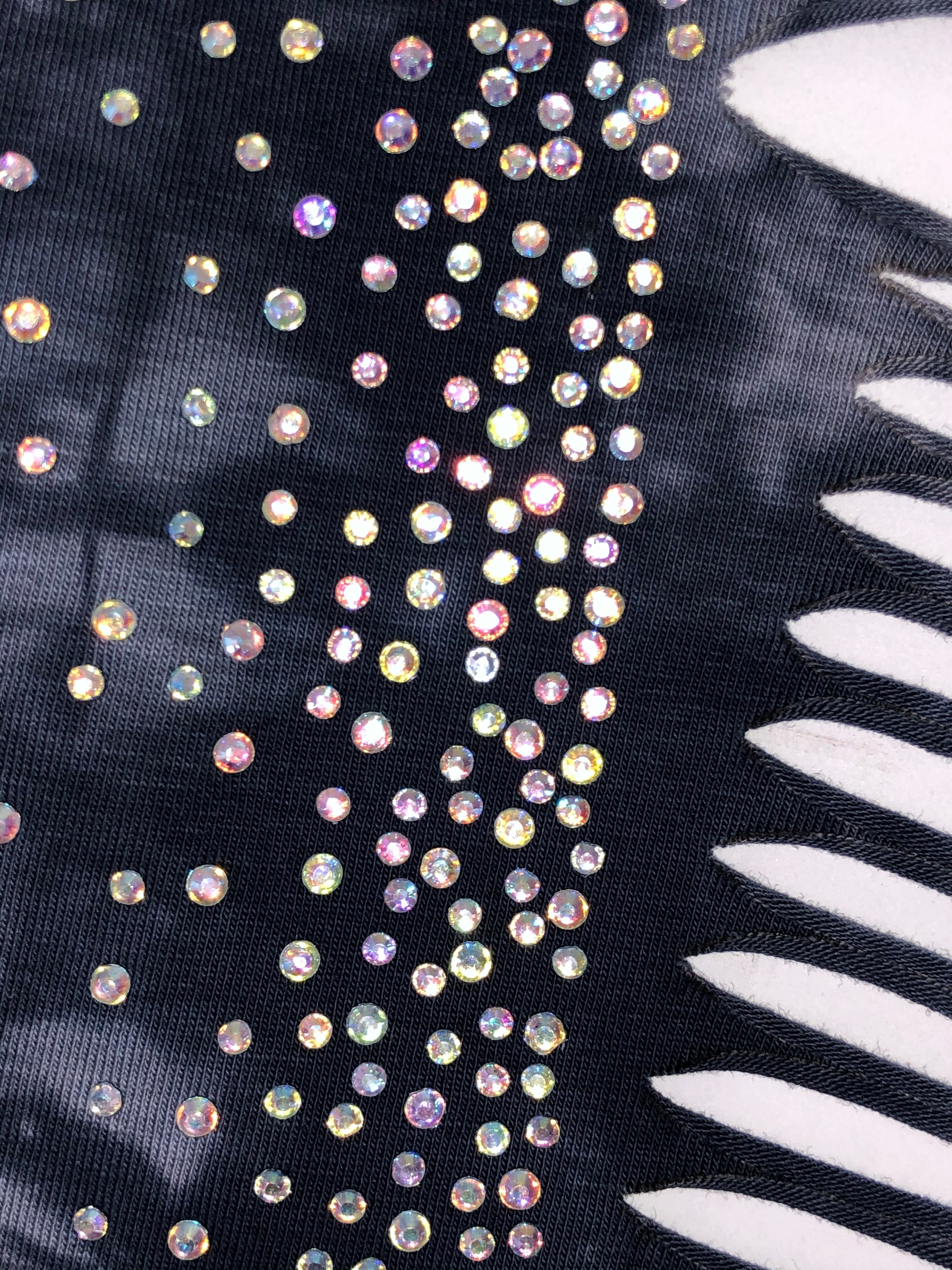 Women's Black Open Back with Rhinestones Shirt