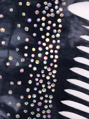 Women's Black Open Back with Rhinestones Shirt