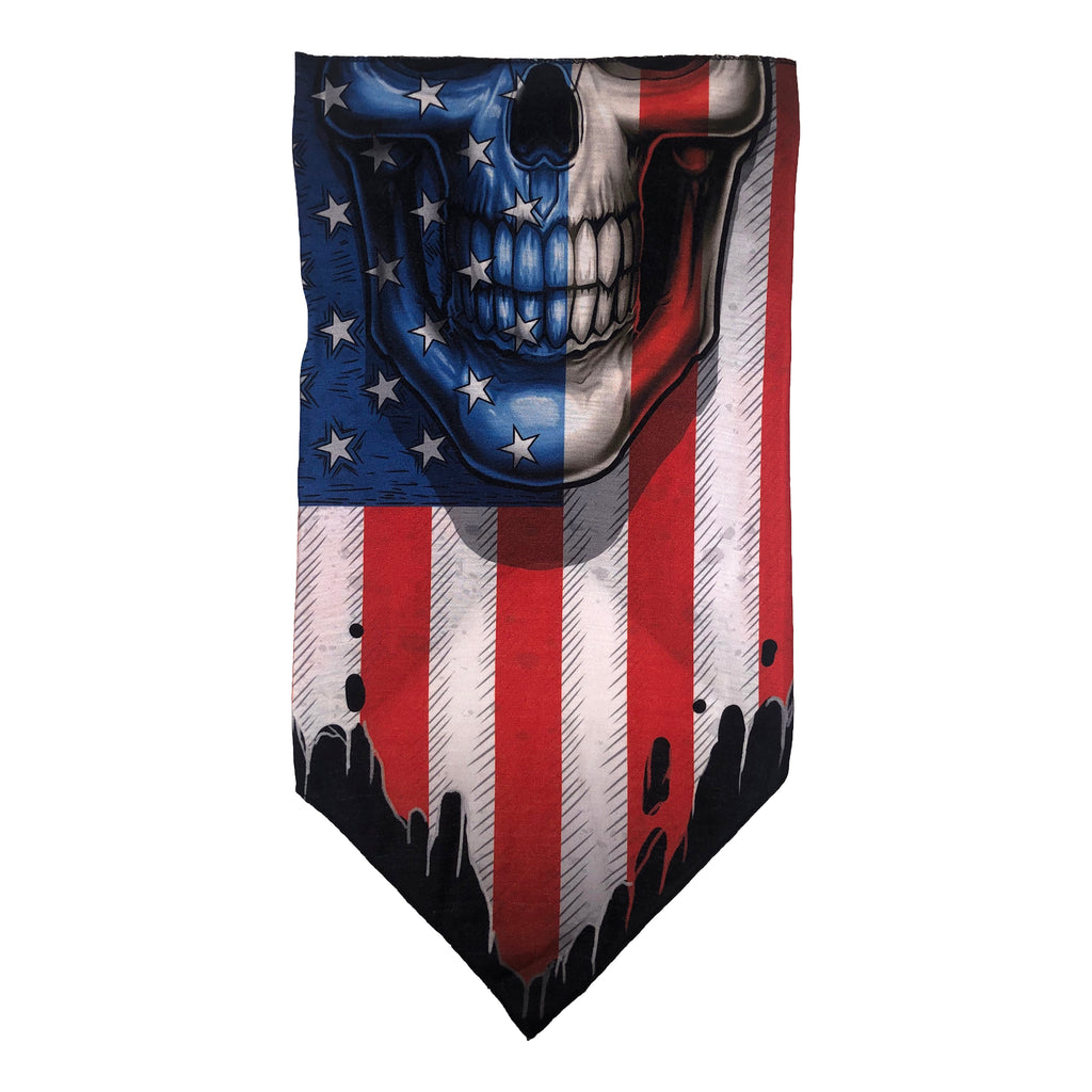 Facemask with American Flag and Skull