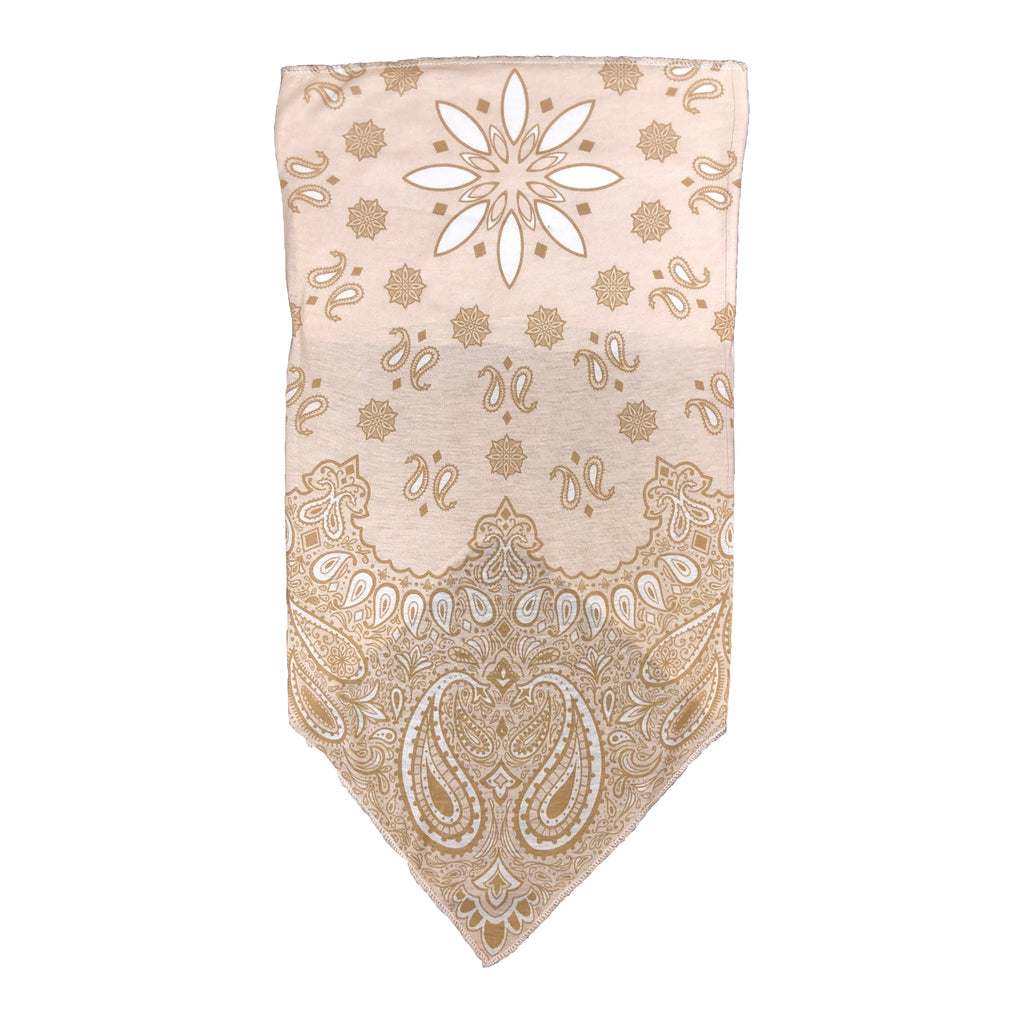 Facemask with Paisley Print - Beige Slim