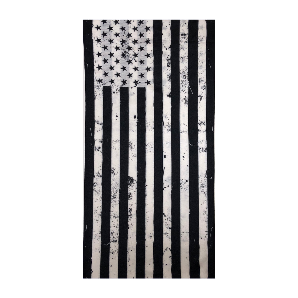 Facemask with Black and White American Flag - Multifunctional