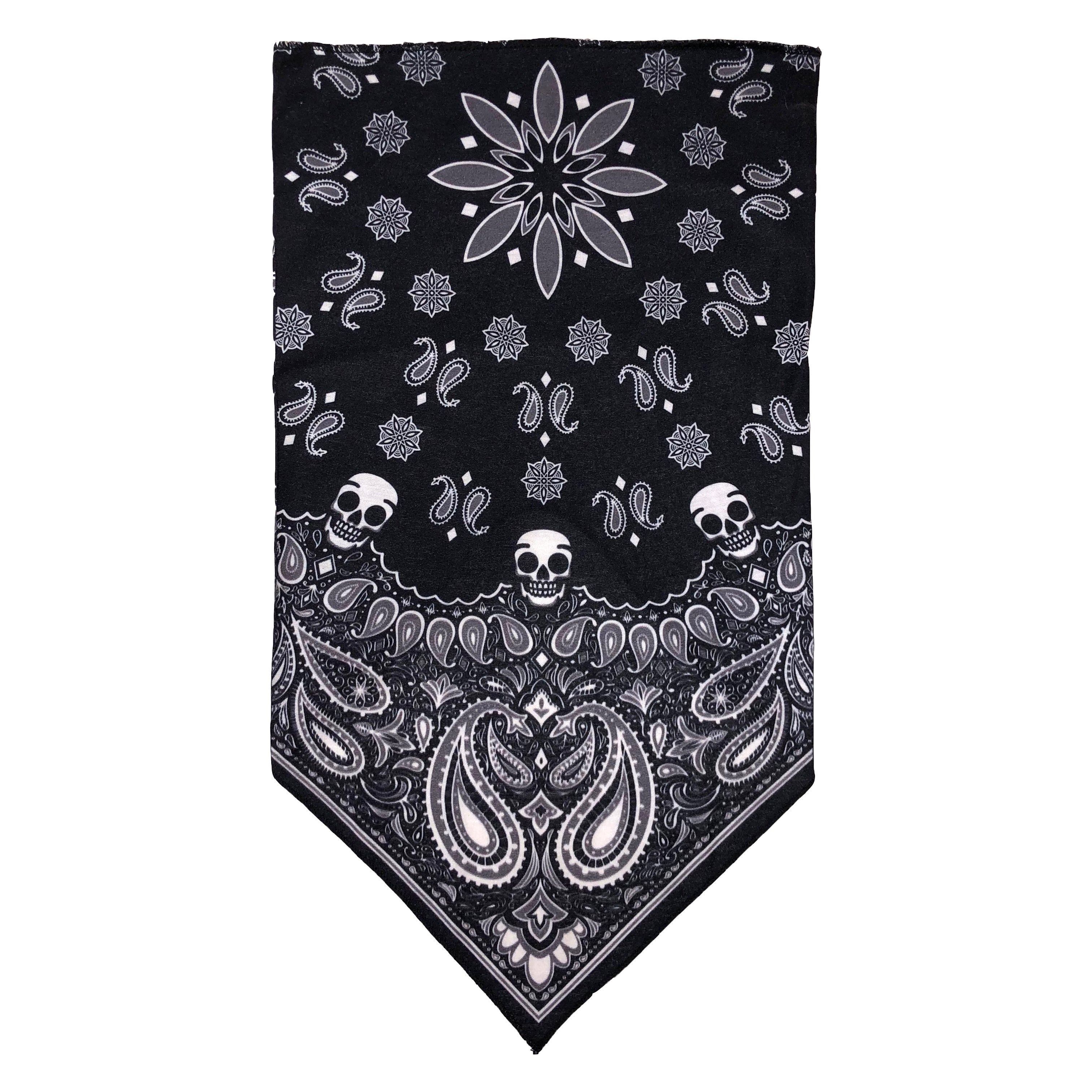 Facemask with Paisley Print - Black