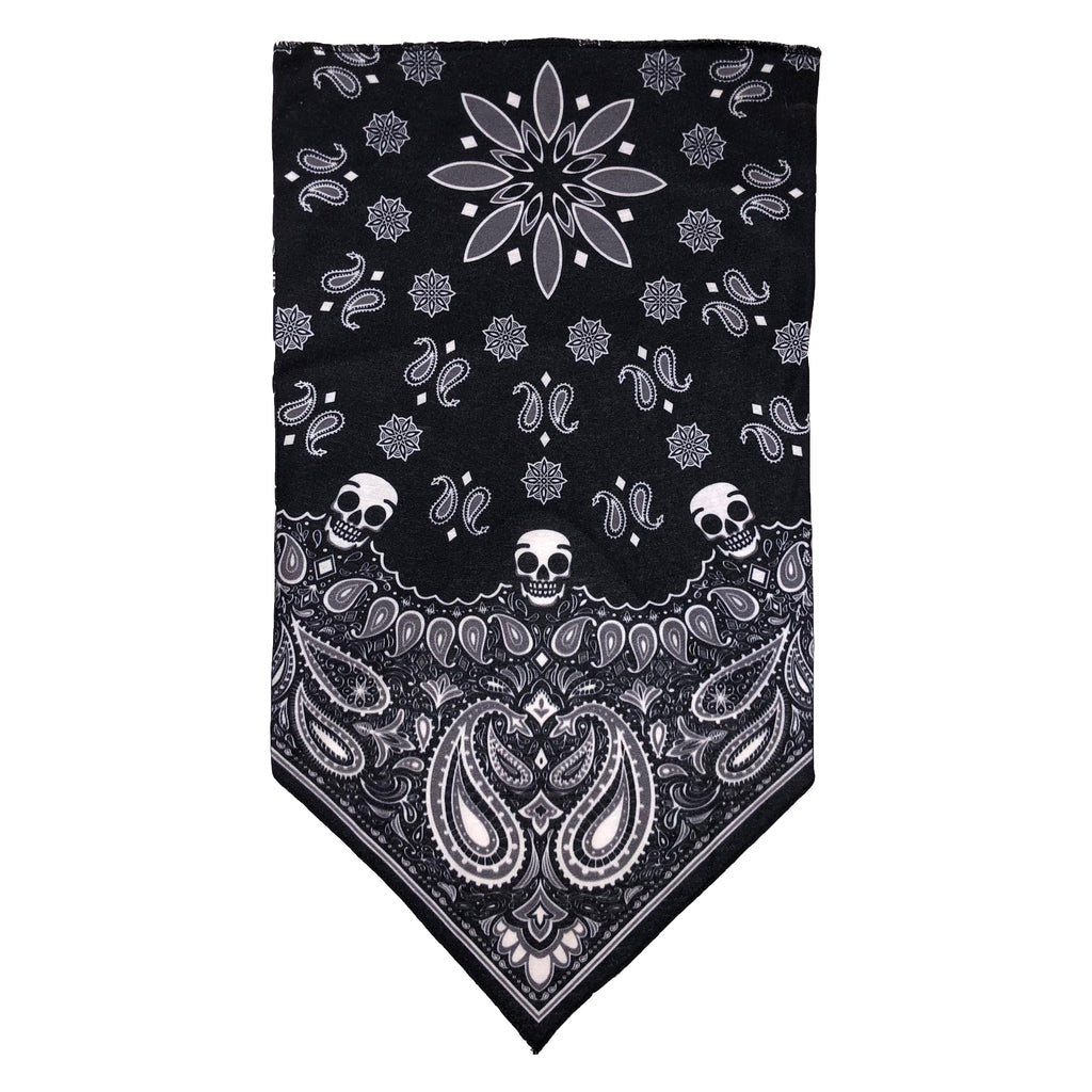 Facemask with Paisley Print - Black