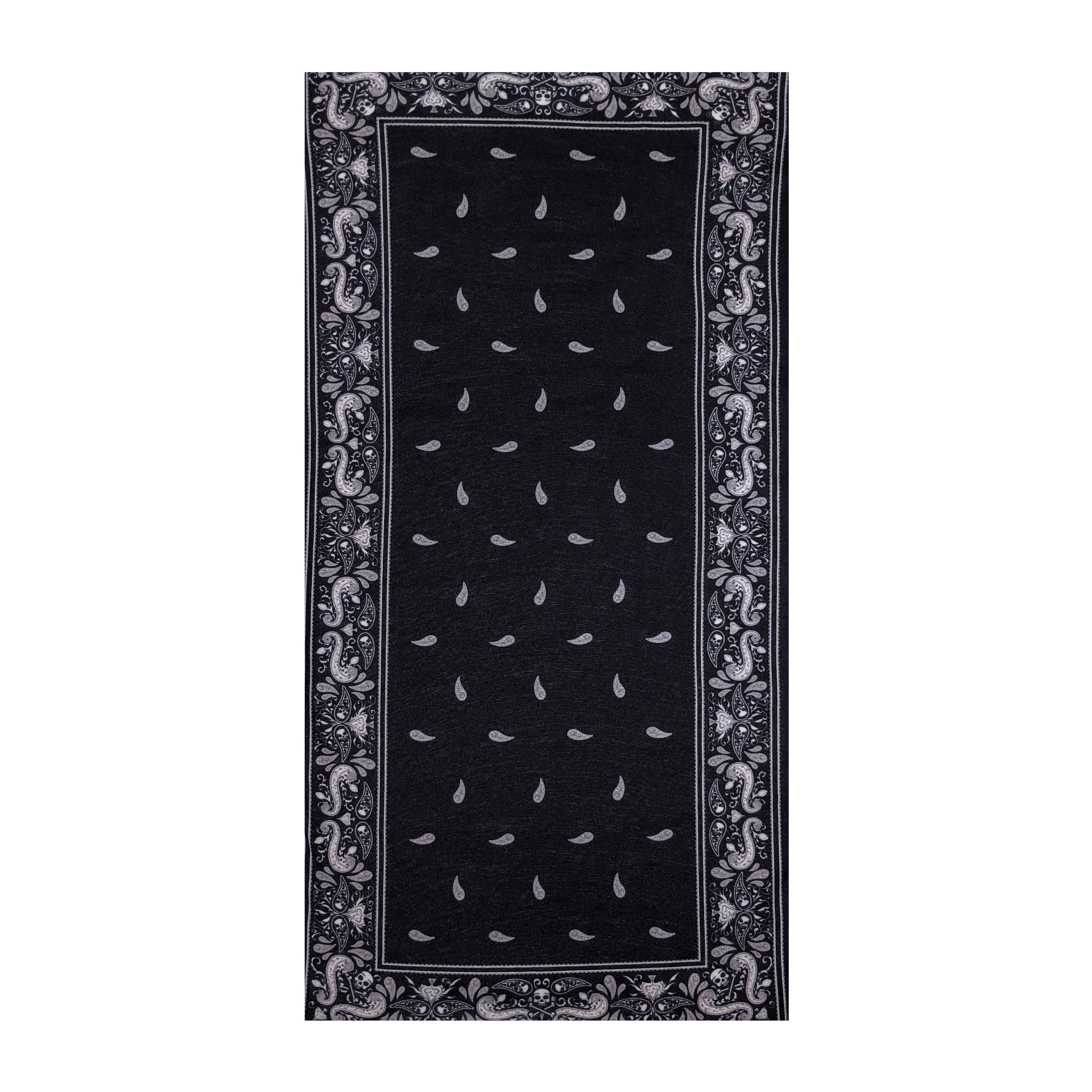 Facemask with Paisley Print - Black Multifunctional