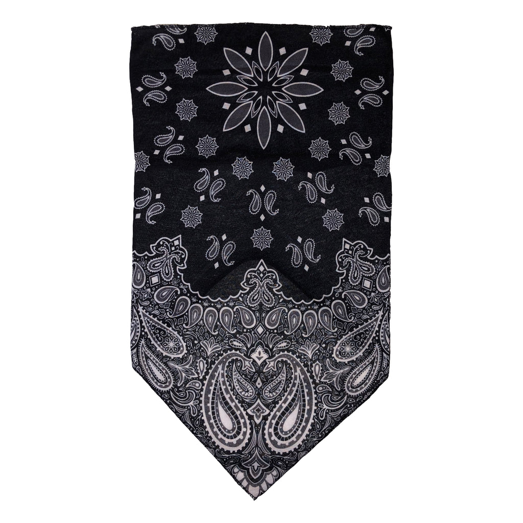 Facemask with Paisley Print - Black Slim