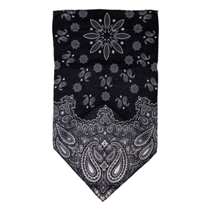Facemask with Paisley Print - Black Slim