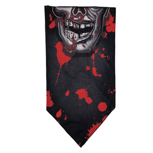 Facemask with Skull and Blood Splashes