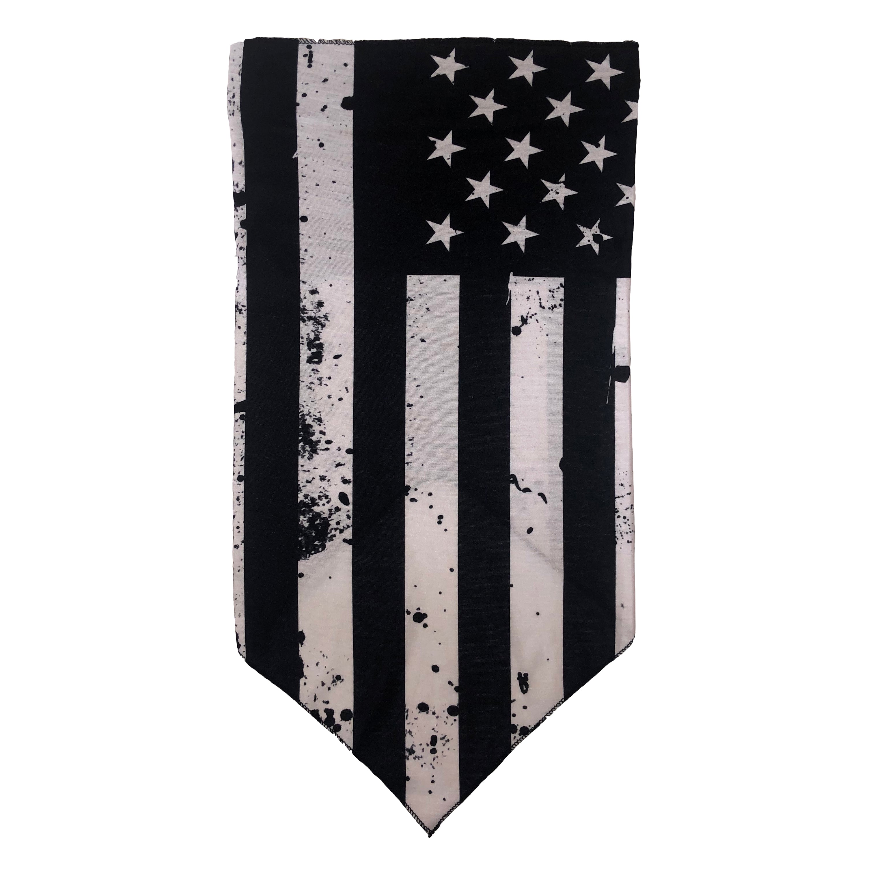 Facemask with Black and White American Flag