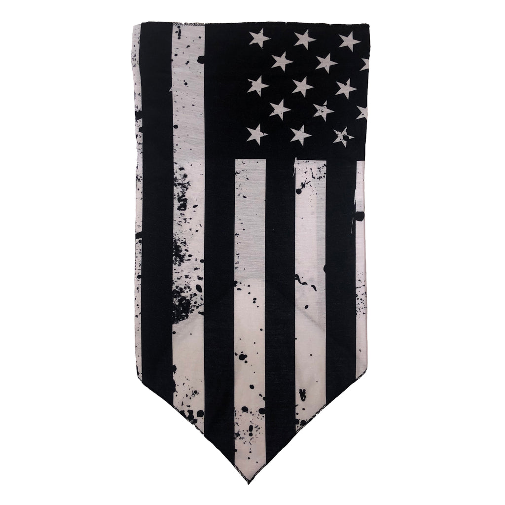 Facemask with Black and White American Flag