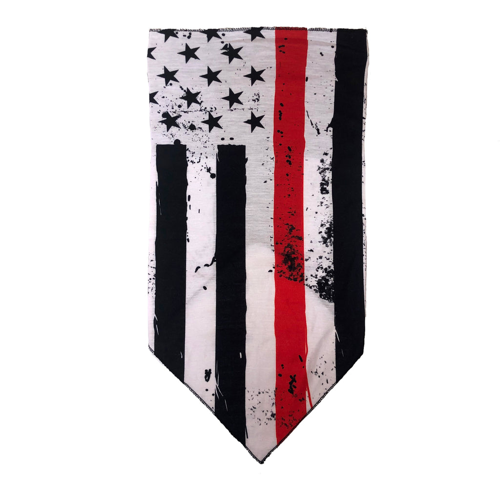 Facemask with Thin Red Line on American Flag