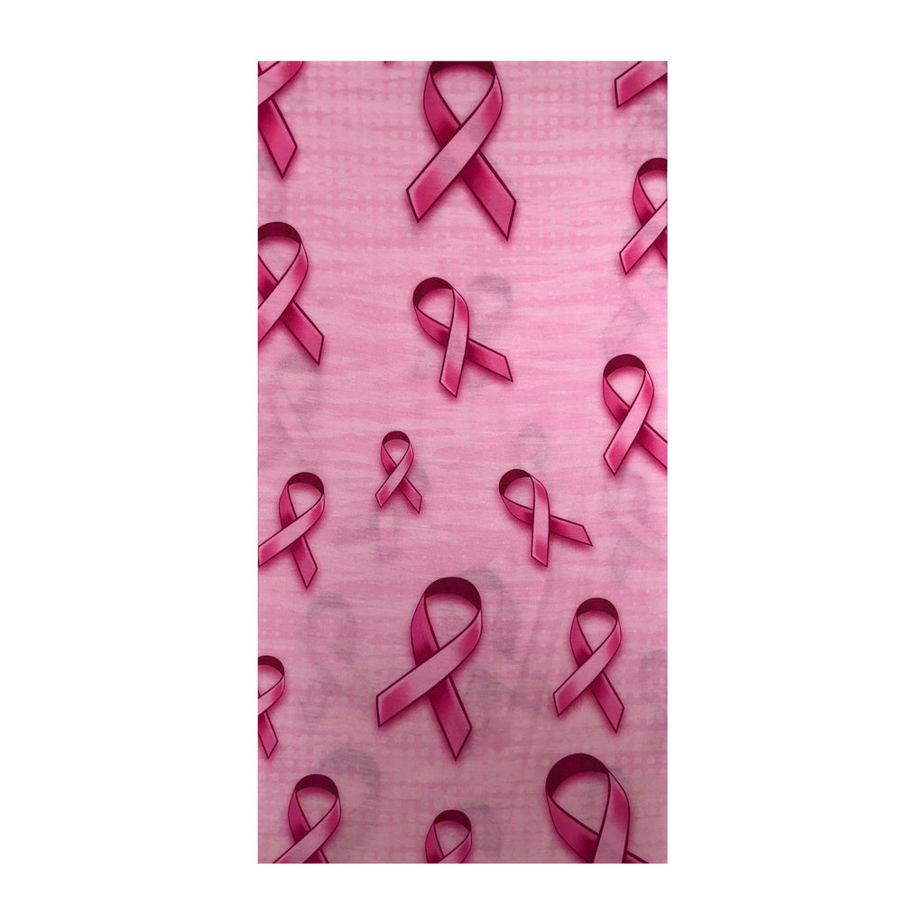 Facemask with Pink Breast Cancer Awareness Ribbons - Multifunctional