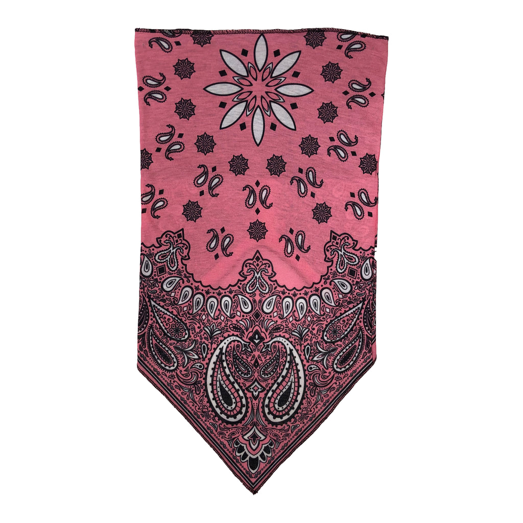 Facemask with Paisley Print - Pink Slim