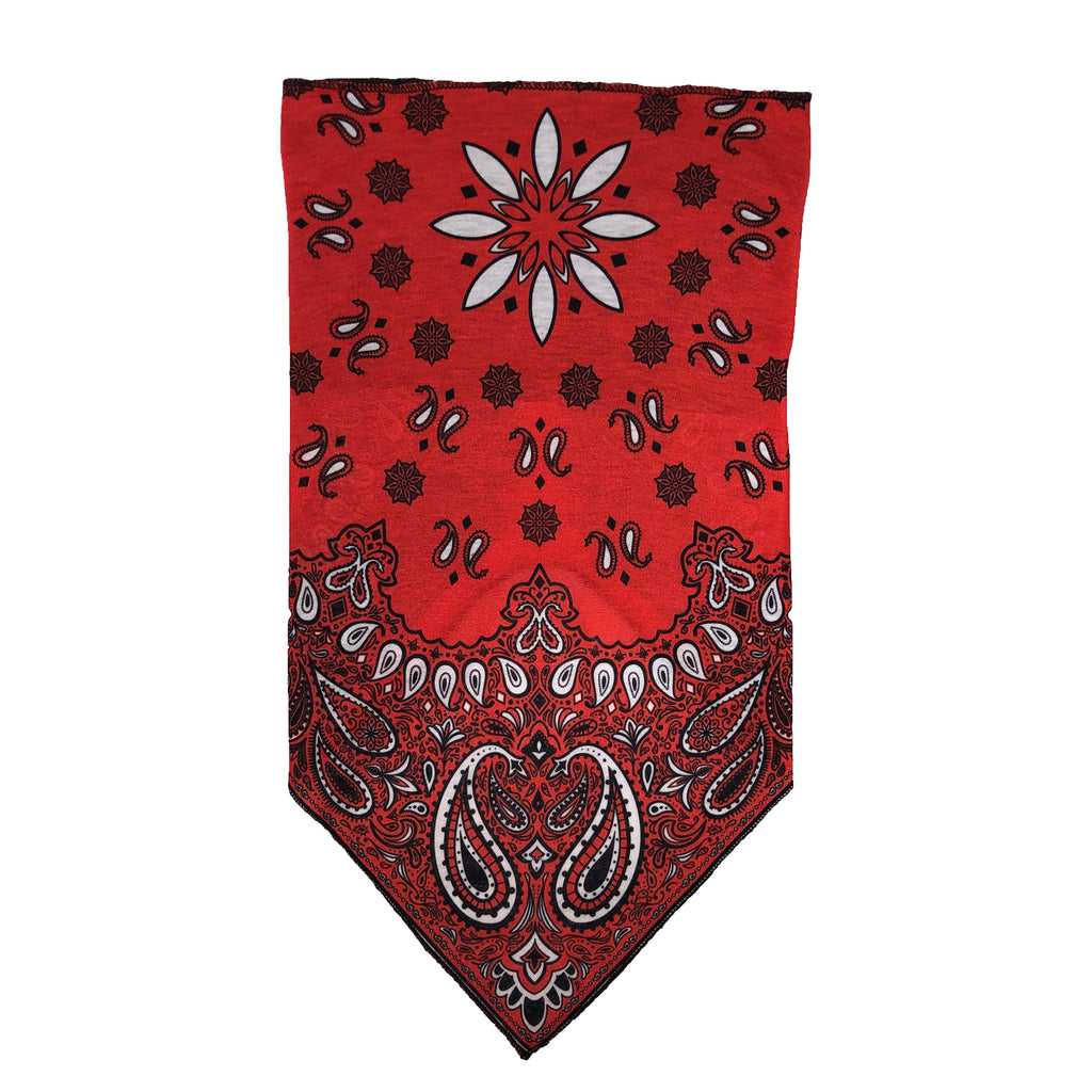 Facemask with Paisley Print - Red Slim