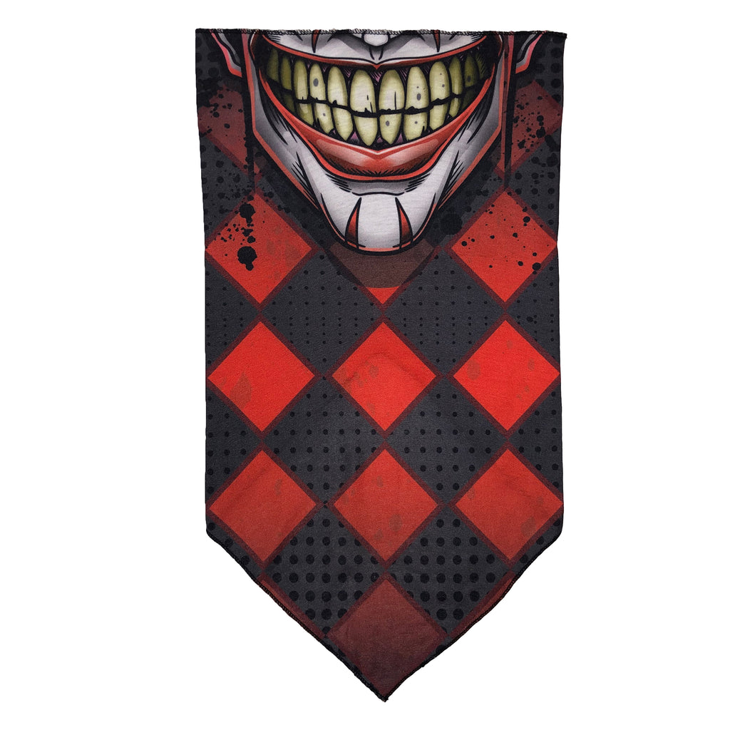 Facemask with Joker Smile on Checkered Background