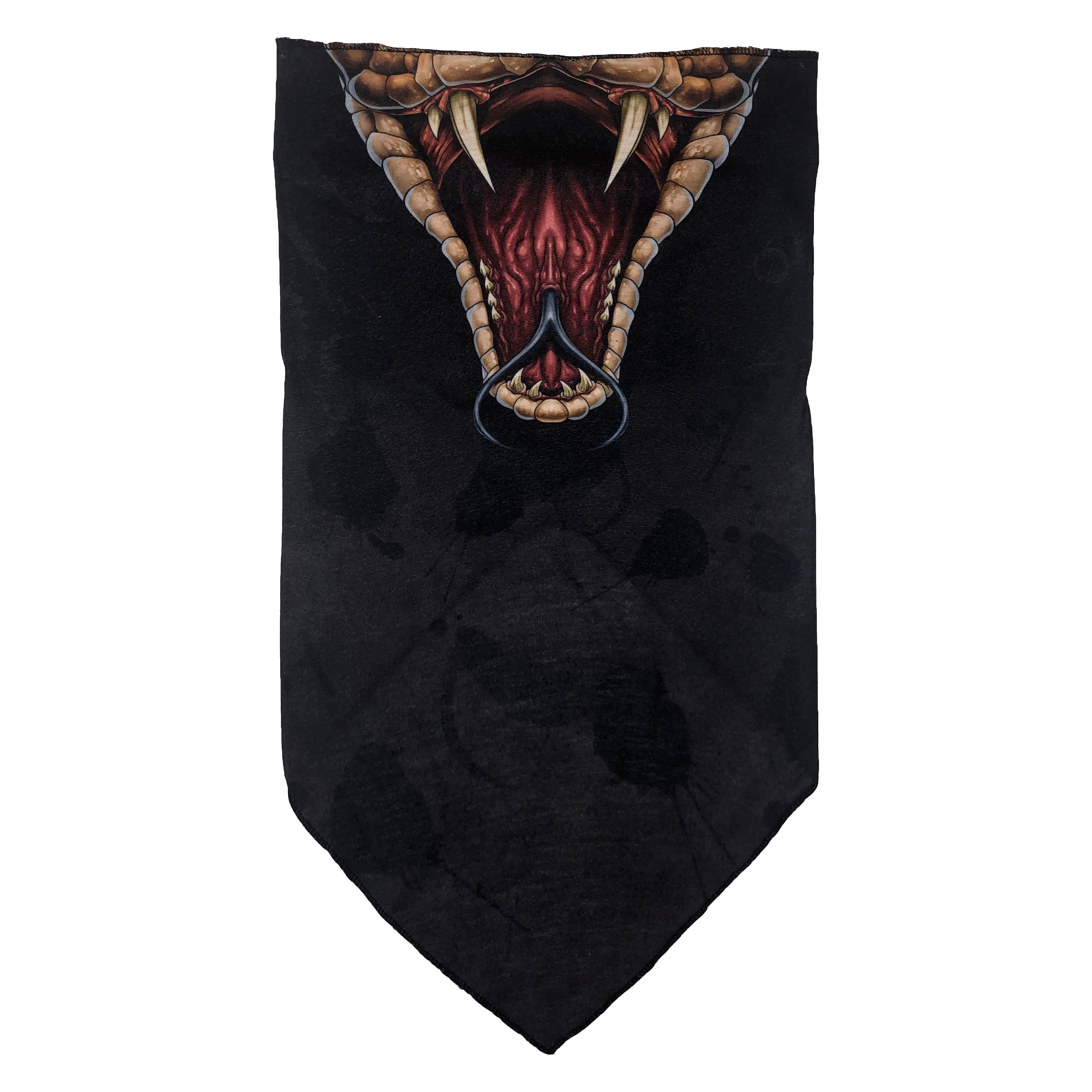 Facemask with Colorful Snake Mouth on Black Background