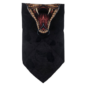 Facemask with Colorful Snake Mouth on Black Background