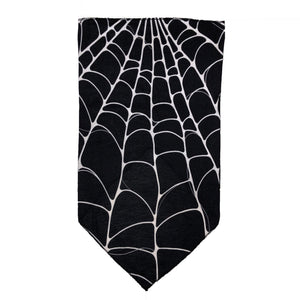 Facemask with White Spiderweb on Black Background