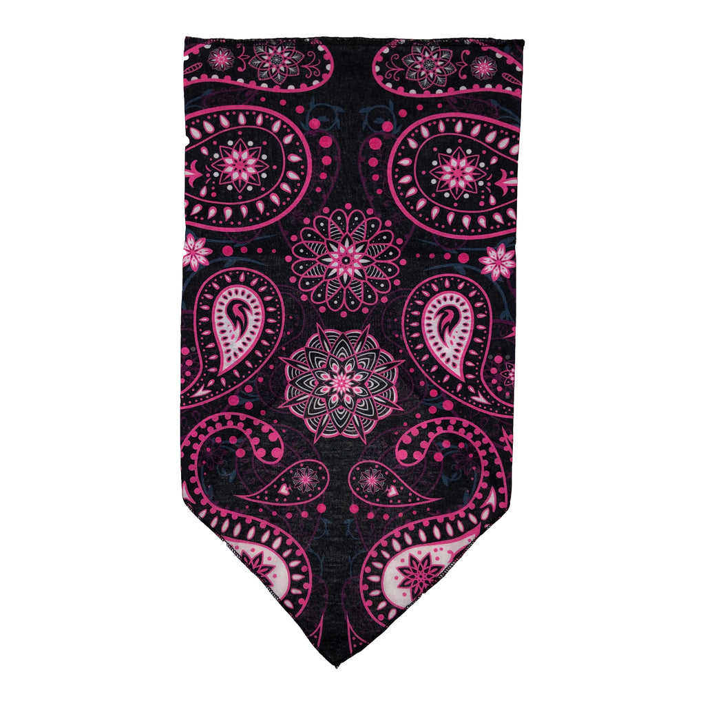 Facemask with Large Paisley Print - Pink and Purple Slim