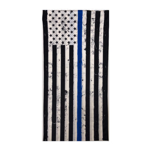 Facemask with Thin Blue Line on American Flag - Multifunctional