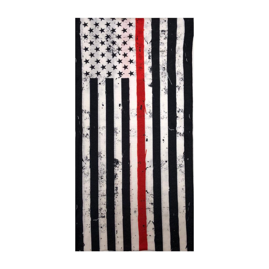 Facemask with Thin Red Line on American Flag - Multifunctional
