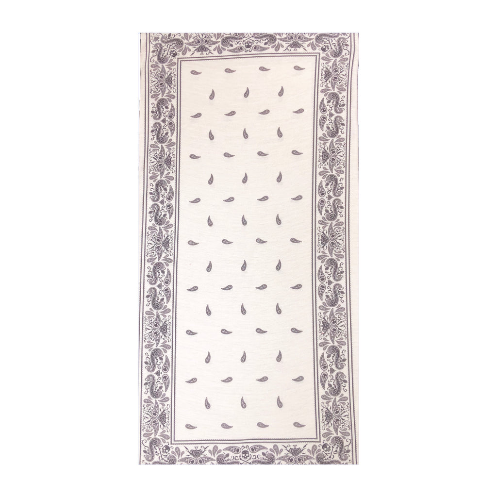 Facemask with Paisley Print - White Multifunctional