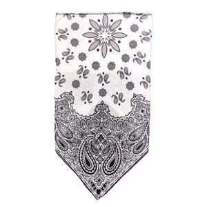 Facemask with Paisley Print - White Slim